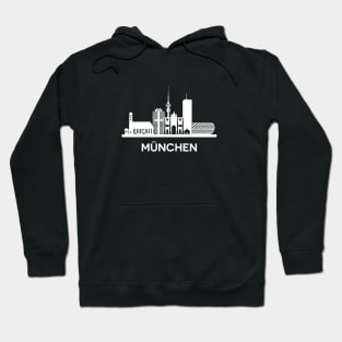 München Skyline, white Hoodie